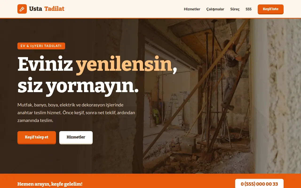 Tadilat & Dekorasyon Web Sitesi — Usta Tadilat